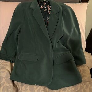 Skies Are Blue Forest Green Blazer